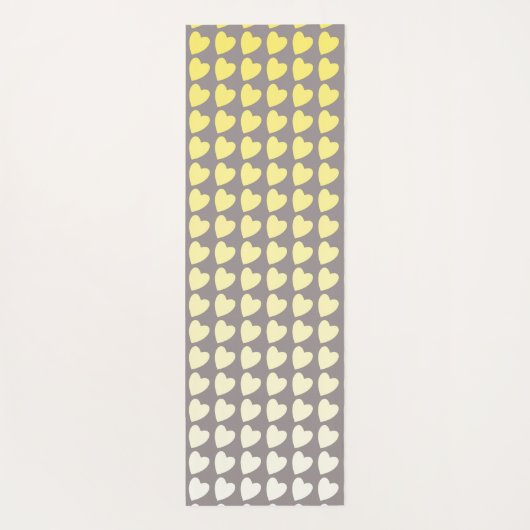 Trendy Yellow Gray Heart Pattern Gradient Yogamat (Achterkant)