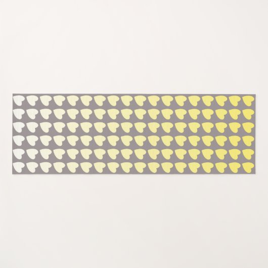 Trendy Yellow Gray Heart Pattern Gradient Yogamat (Voorkant (horizontaal))