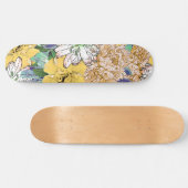 Trendy Yellow & Green Floral Girly Illustration Persoonlijk Skateboard (Horizontaal)