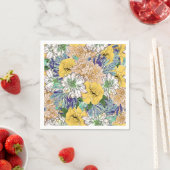 Trendy Yellow & Green Floral Girly Illustration Servet (Insitu)