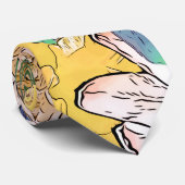 Trendy Yellow & Green Floral Girly Illustration Stropdas (Opgerold)