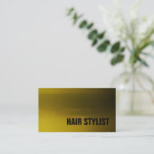 Trendy Yellow Green Modern Hair Stylist Visitekaartje (Staand voorkant)