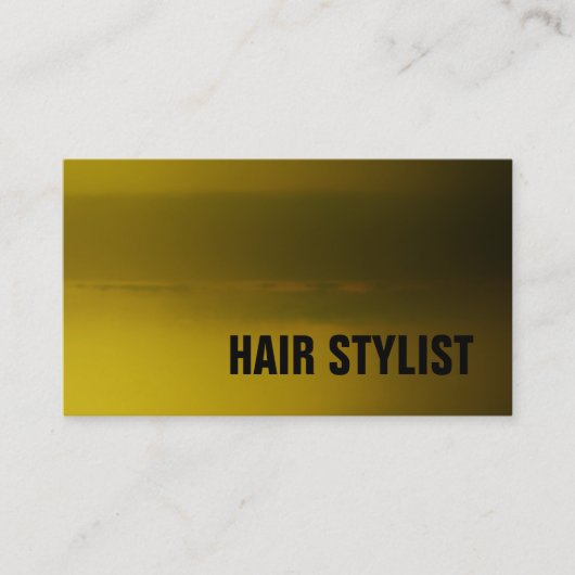 Trendy Yellow Green Modern Hair Stylist Visitekaartje (Voorkant)
