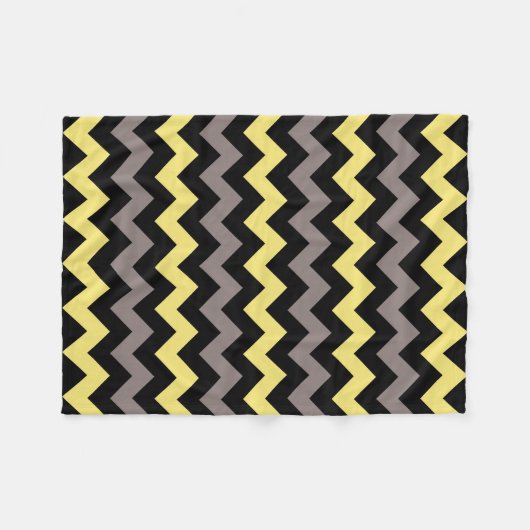Trendy Yellow Grey Black Chevron Pattern Fleece Deken (Voorkant (Horizontaal))