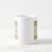 Trendy Yellow Grey breit Effect FairIsle Pattern Koffiemok (Center)