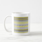 Trendy Yellow Grey breit Effect FairIsle Pattern Koffiemok (Links)