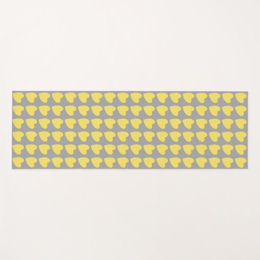 Trendy Yellow Grey Heart Pattern Yogamat (Voorkant (horizontaal))