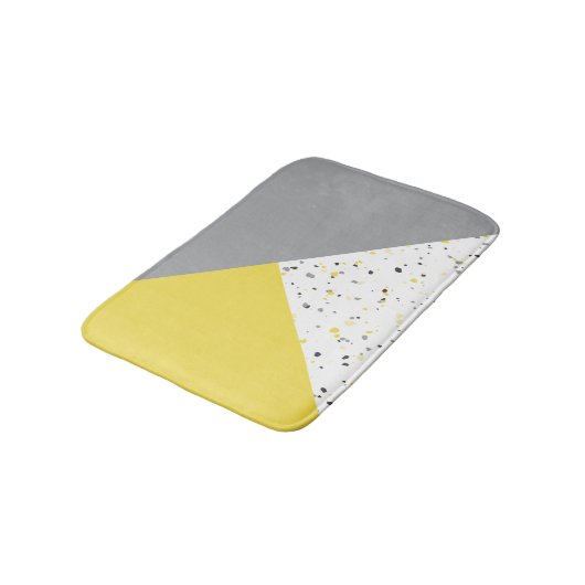 Trendy Yellow Grey Terrazzo Badmat (Gekanteld)