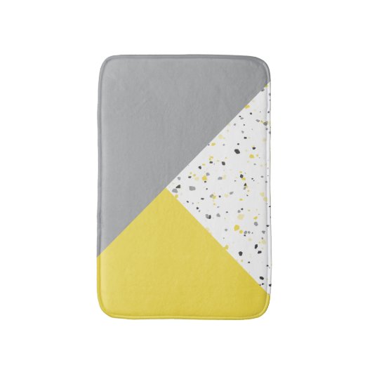 Trendy Yellow Grey Terrazzo Badmat (Voorkant Verticaal)