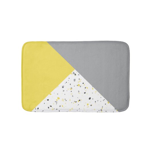 Trendy Yellow Grey Terrazzo Badmat (Voorkant)