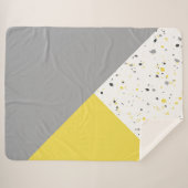 Trendy Yellow Grey Terrazzo Sherpa Deken (Voorkant (horizontaal))