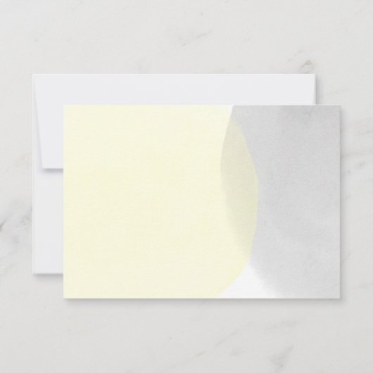 Trendy yellow grijs waterverf bruiloft rsvp antwoo (Achterkant)