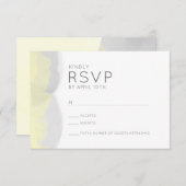 Trendy yellow grijs waterverf bruiloft rsvp antwoo (Voorkant / Achterkant)