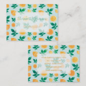 Trendy Yellow Lemon Fruit & Leaves Mint Pattern Visitekaartje (Voorkant / Achterkant)