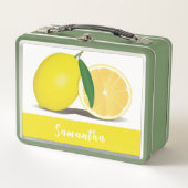 Trendy Yellow Lemon Name Metal Lunchbox (Voorkant)