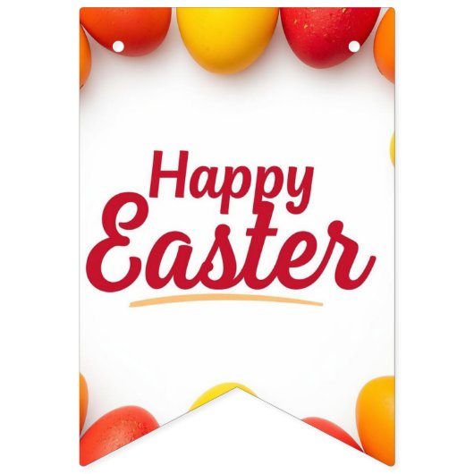 Trendy Yellow & Orange Easter Eggs Pattern Paper P Vlaggetjes (Tweede vlag)
