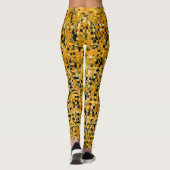 Trendy Yellow Oranje Green Black Pixel Pattern Leggings (Achterkant)