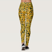 Trendy Yellow Oranje Green Black Pixel Pattern Leggings (Achterkant)