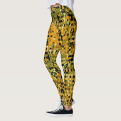 Trendy Yellow Oranje Green Black Pixel Pattern Leggings (Links)