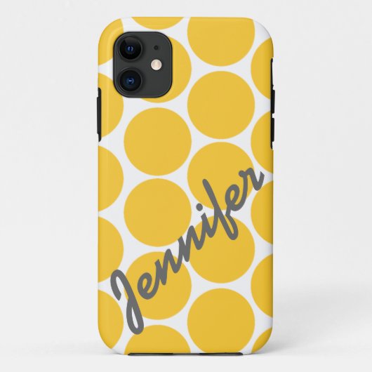 Trendy Yellow Polka Dot Pattern iPhone 5 Hoesje (Achterkant)