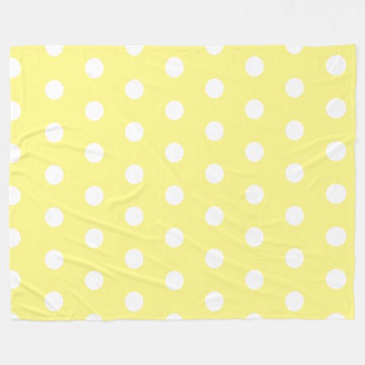 Trendy Yellow Polka Dots Pattern Fleece Deken (Voorkant (Horizontaal))