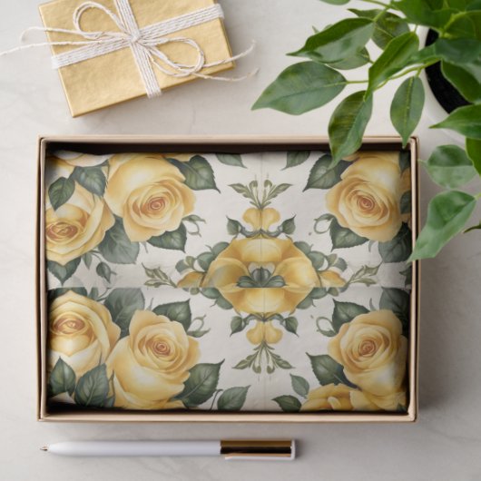 Trendy Yellow Rose Mooi Collectie Tissuepapier (Geschenk)
