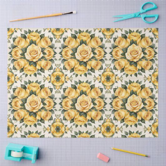 Trendy Yellow Rose Mooi Collectie Tissuepapier (Craft)