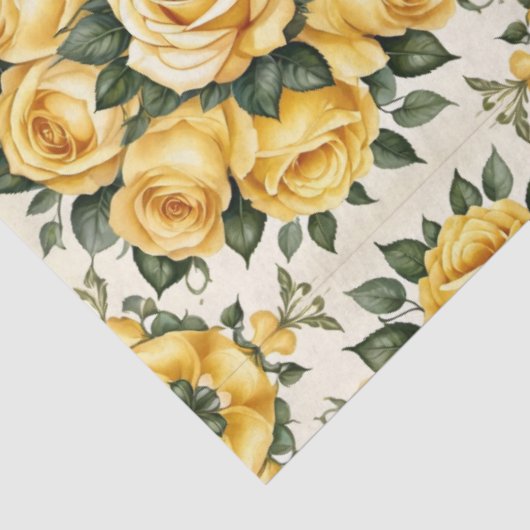 Trendy Yellow Rose Mooi Collectie Tissuepapier (Detail)