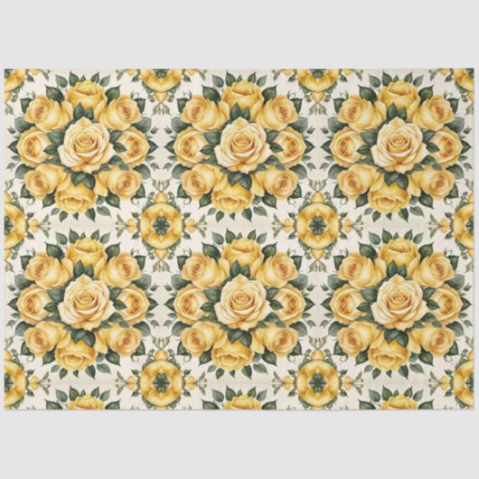 Trendy Yellow Rose Mooi Collectie Tissuepapier (Voorkant)