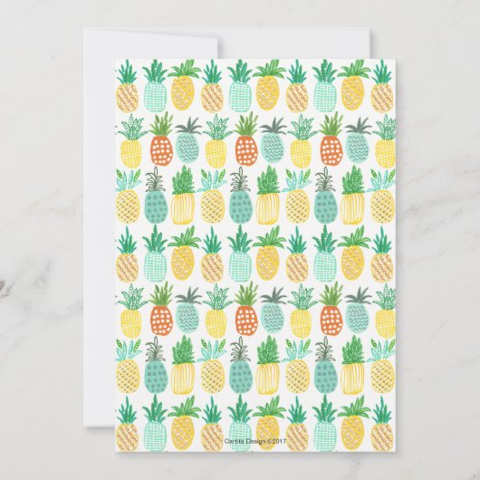 Trendy Yellow Summer Party | ananas Kaart (Achterkant)