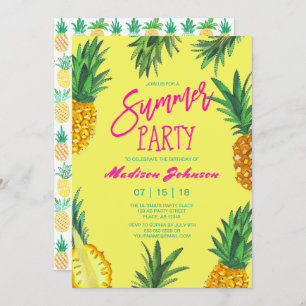 Trendy Yellow Summer Party ananas Kaart