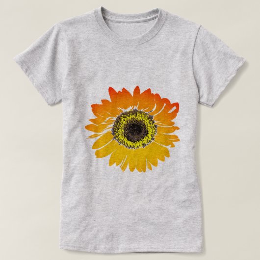 Trendy yellow Sunflower illustratie T-shirt (Design voorkant)
