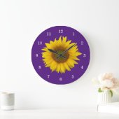 Trendy Yellow Sunflower Paarse land Florence Grote Klok (Huis)