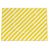  Trendy Yellow White Striped Design Sjabloon Groot Cadeauzakje (Voorkant)