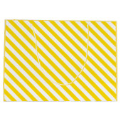  Trendy Yellow White Striped Design Sjabloon Groot Cadeauzakje (Achterkant)
