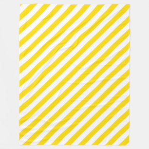 Trendy Yellow White Striped Elegant Sjabloon Large Fleece Deken