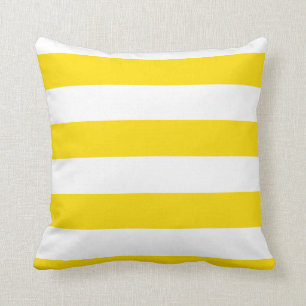 Trendy Yellow White striped Modern Decorative Kussen