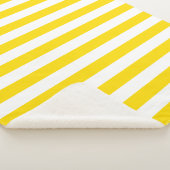 Trendy Yellow White Stripes Aangepaste Sjabloon Mi Sherpa Deken (3/4)