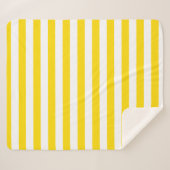 Trendy Yellow White Stripes Aangepaste Sjabloon Mi Sherpa Deken (Voorkant (horizontaal))