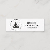 Trendy Yoga Instructor Professional Logo Business Mini Visitekaartje (Voorkant)