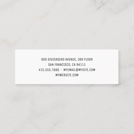 Trendy Yoga Instructor Professional Logo Business Mini Visitekaartje (Achterkant)