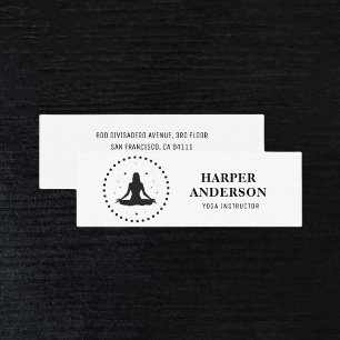 Trendy Yoga Instructor Professional Logo Business Mini Visitekaartje