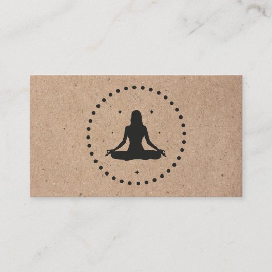 Trendy Yoga Instructor Professional Logo Business Visitekaartje (Voorkant)