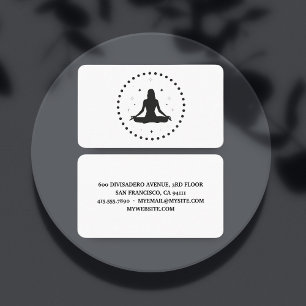 Trendy Yoga Instructor Professional Logo Business Visitekaartje