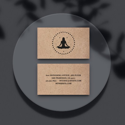 Trendy Yoga Instructor Professional Logo Business Visitekaartje