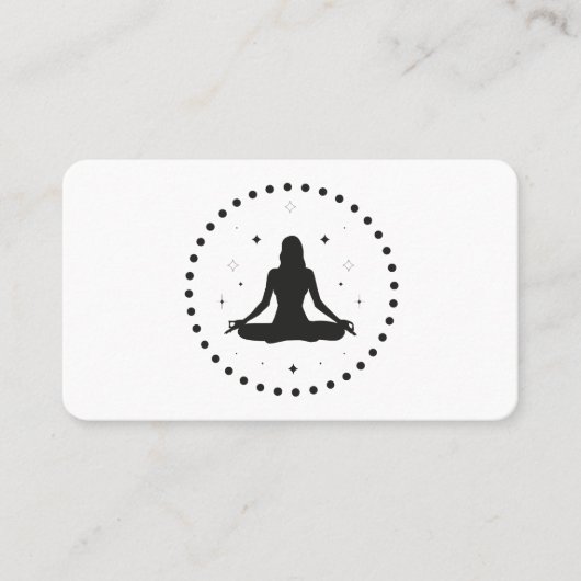 Trendy Yoga Instructor Professional Logo Business Visitekaartje (Voorkant)