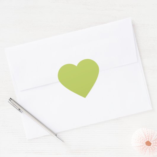 Trendy zachte chartreuse cute hartsticker hart sticker (Envelop)