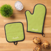 Trendy zachte Chartreuse ovenwant set (Top down)