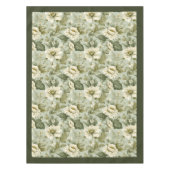 Trendy  zachte pastelgroene en witte bloemetjes tafelkleed (Voorkant)