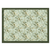 Trendy  zachte pastelgroene en witte bloemetjes tafelkleed (Voorkant (Horizontaal))